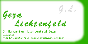 geza lichtenfeld business card